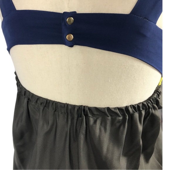 💕 Alisha Levine Color Block 100% Silk Dress - Picture 8 of 8